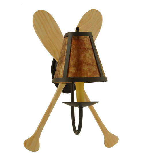 12" Wide Amber Mica Paddle Wall Sconce 5 | The Cabin Shack