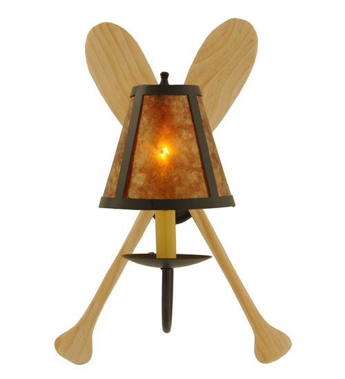 12" Wide Amber Mica Paddle Wall Sconce 6 | The Cabin Shack