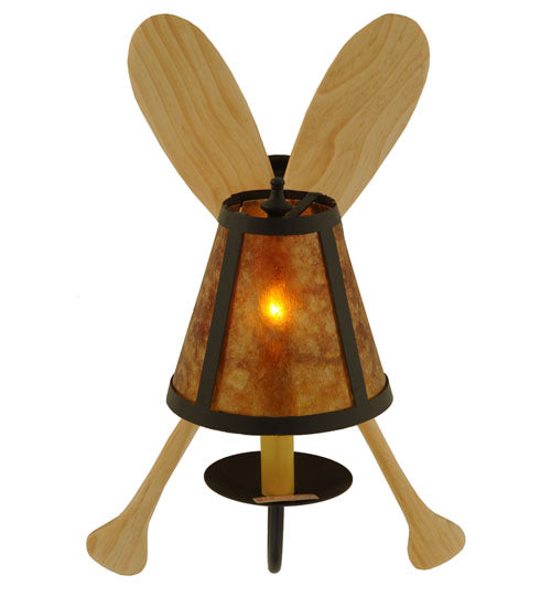 12" Wide Amber Mica Paddle Wall Sconce 7 | The Cabin Shack