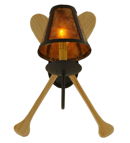 12" Wide Amber Mica Paddle Wall Sconce 9 | The Cabin Shack