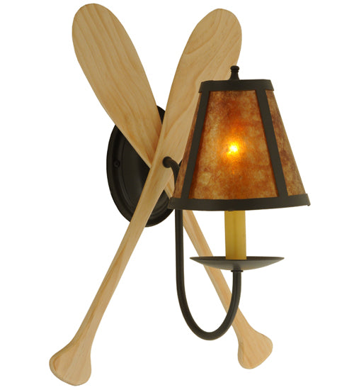 12" Wide Amber Mica Paddle Wall Sconce | The Cabin Shack