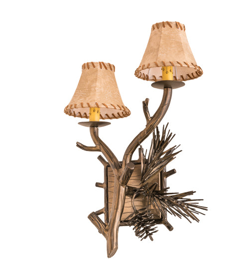 12" Wide Forest Pine Cone Wall Sconce 1 | The Cabin Shack