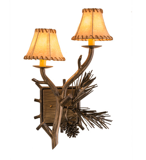 12" Wide Forest Pine Cone Wall Sconce 3 | The Cabin Shack