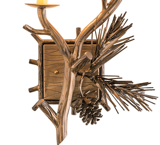 12" Wide Forest Pine Cone Wall Sconce 5 | The Cabin Shack