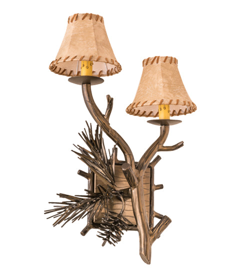 12" Wide Left Forest Pine Cone Wall Sconce 1 | The Cabin Shack