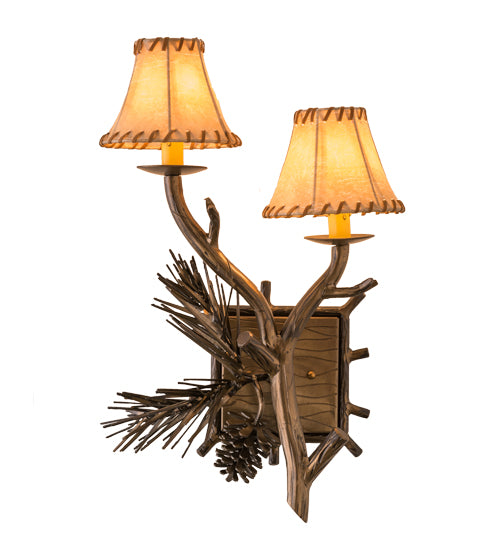 12" Wide Left Forest Pine Cone Wall Sconce 3 | The Cabin Shack