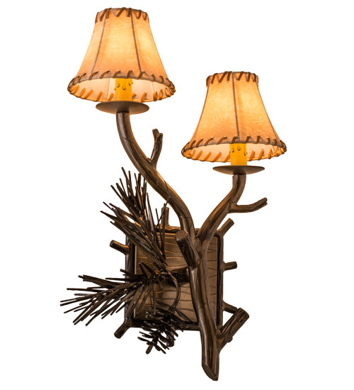 12" Wide Left Forest Pine Cone Wall Sconce 5 | The Cabin Shack