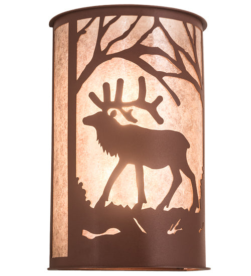 12" Wide Majestic Elk Wall Sconce 1 | The Cabin Shack