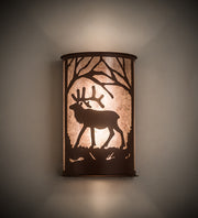 12" Wide Majestic Elk Wall Sconce | The Cabin Shack