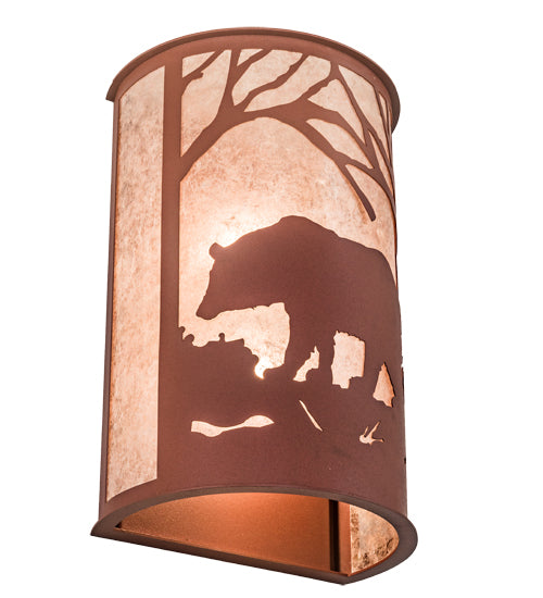 13" Wide Rustic Woodland Bear Wall Sconce 5 | The Cabin Shack