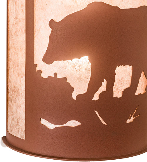 13" Wide Rustic Woodland Bear Wall Sconce 1 | The Cabin Shack