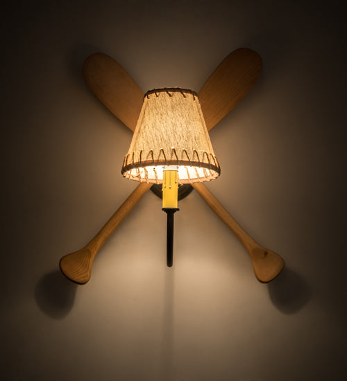 15.5" Wide Burlap Paddle Wall Sconce | The Cabin Shack