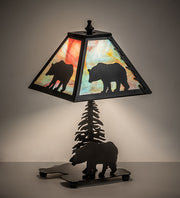 15" High Black Bear Accent Lamp 2 | The Cabin Shack