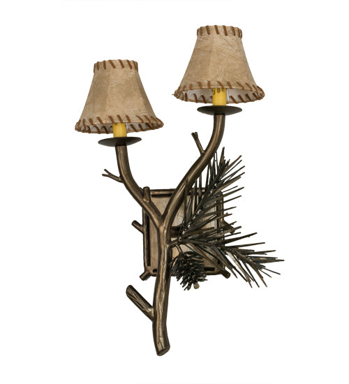 15" Wide Forest Pine Cone Wall Sconce 1 | The Cabin Shack
