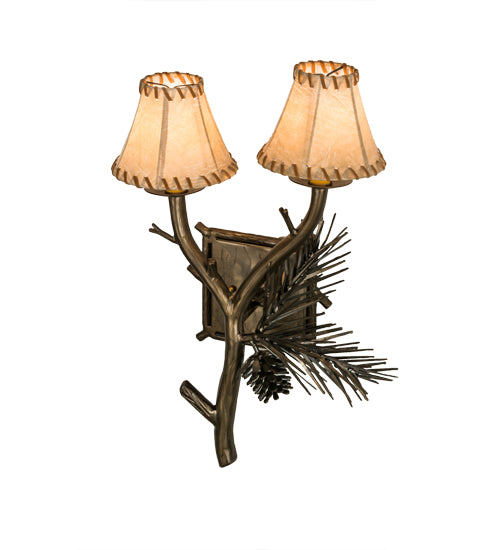 15" Wide Forest Pine Cone Wall Sconce 2 | The Cabin Shack