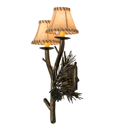 15" Wide Forest Pine Cone Wall Sconce 4 | The Cabin Shack