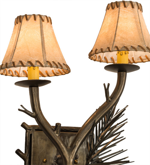 15" Wide Forest Pine Cone Wall Sconce 5 | The Cabin Shack