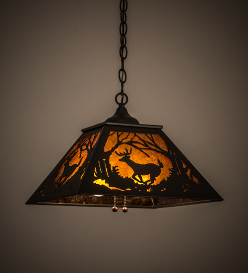 Bronze Running Deer Trail Mountain Pendant