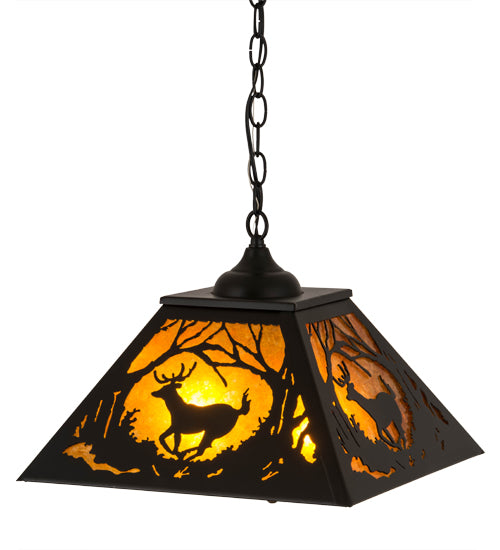 Black Woodland Deer at Dawn Trail Pendant | The Cabin Shack