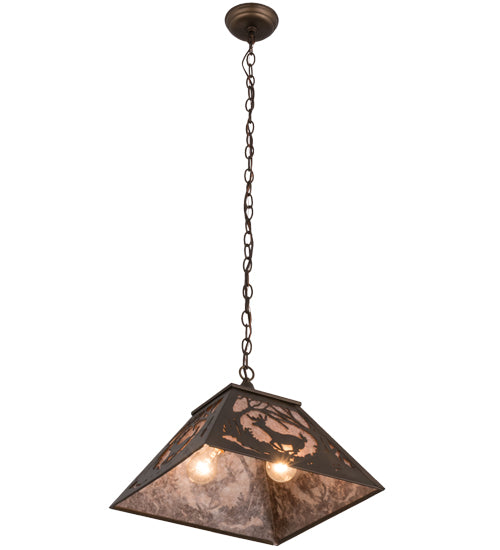 Antique Copper Woodland Deer at Dawn Trail Pendant Under view | The Cabin Shack