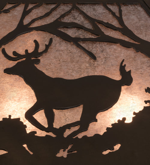 Antique Copper Woodland Deer at Dawn Trail Pendant Close Up | The Cabin Shack