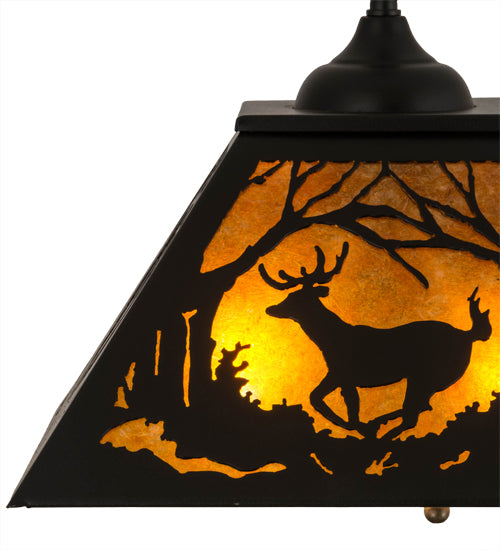 Black Woodland Deer at Dawn Trail Pendant