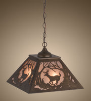 Antique Copper Woodland Deer at Dawn Trail Pendant Over View | The Cabin Shack