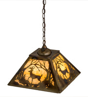 Brass Tint Woodland Deer Trail Pendant Over View | The Cabin Shack