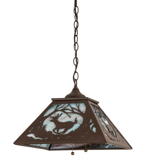 Bronze Woodland Deer Trail Pendant No Light | The Cabin Shack