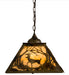 Brass Tint Woodland Deer Trail Pendant Front View  | The Cabin Shack
