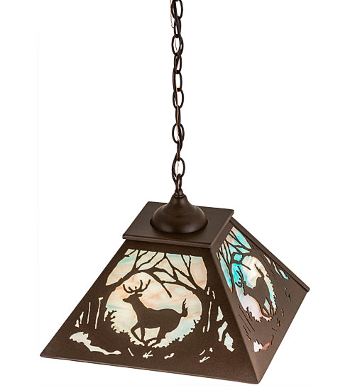 Bronze Woodland Deer Trail Pendant Over View | The Cabin Shack