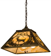 Brass Tint Woodland Deer Trail Pendant Under View | The Cabin Shack
