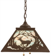 Bronze Woodland Deer Trail Pendant White Background | The Cabin Shack