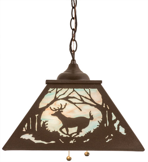 Bronze Woodland Deer Trail Pendant White Background | The Cabin Shack