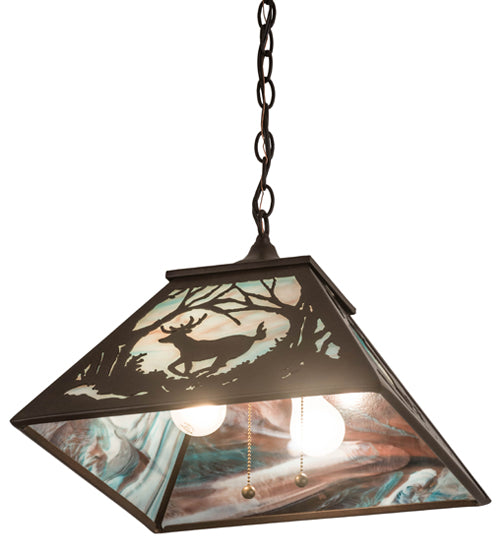 Bronze Woodland Deer Trail Pendant Under View | The Cabin Shack