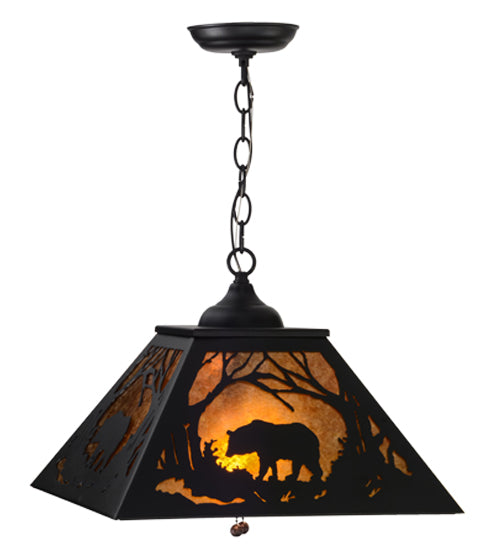 Black Woodland Forest Bear Swag Light