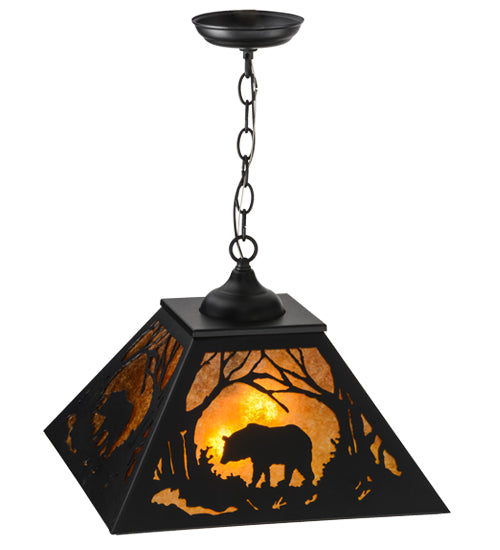 Black Woodland Forest Bear Swag Light