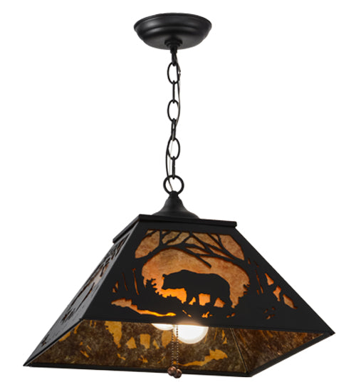 Black Woodland Forest Bear Swag Light