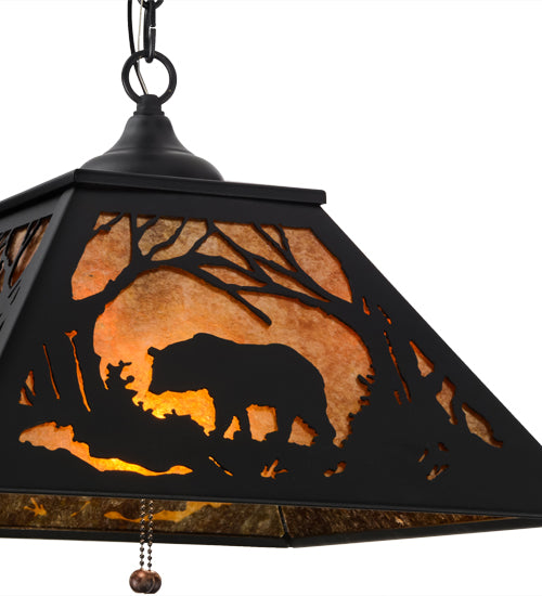 Black Woodland Forest Bear Swag Light