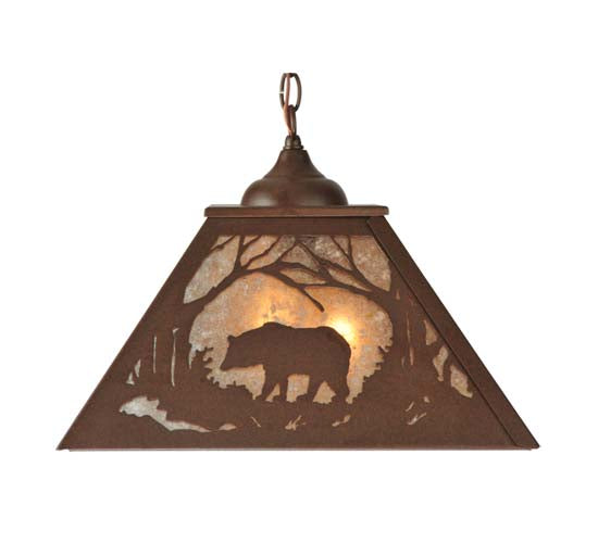 16" Square Woodland Forest Bear Pendant 4 | The Cabin Shack