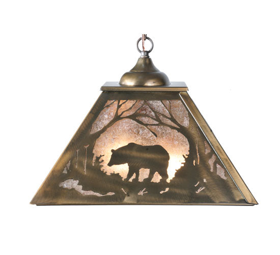 Antique Copper Woodland Wandering Bear Pendant Straight View | The Cabin Shack