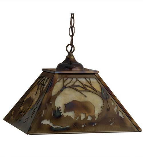 16" Square Woodland Wandering Bear Pendant 7 | The Cabin Shack