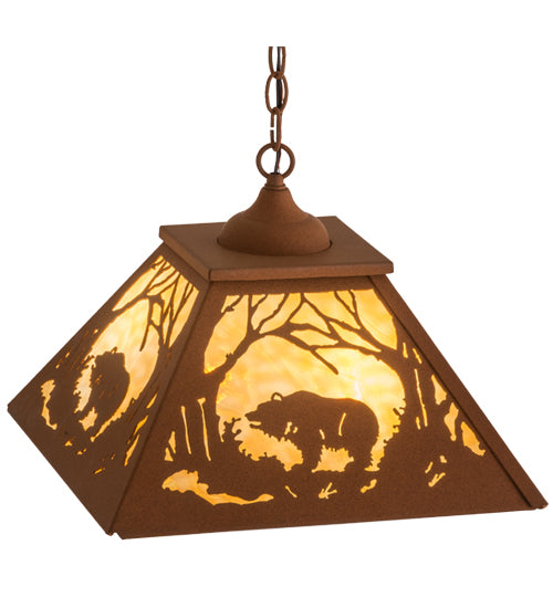 Earth Bronze Woodland Wandering Bear Pendant Over View | The Cabin Shack