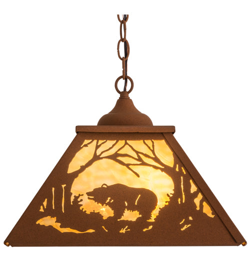 Earth Bronze Woodland Wandering Bear Pendant Straight View | The Cabin Shack