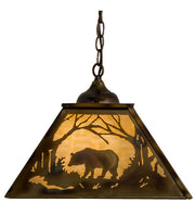 Brass Tint Woodland Wandering Bear Pendant Straight View | The Cabin Shack