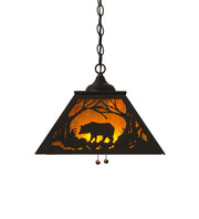 16" Square Woodland Wandering Bear Pendant 3 | The Cabin Shack
