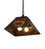 16" Square Woodland Wandering Bear Pendant 4 | The Cabin Shack