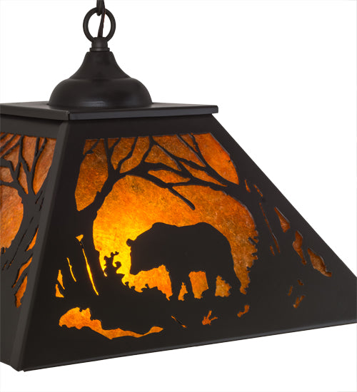 16" Square Woodland Wandering Bear Pendant 5 | The Cabin Shack