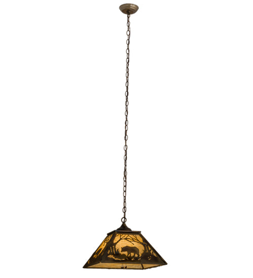 16" Square Woodland Wandering Bear Pendant 6 | The Cabin Shack