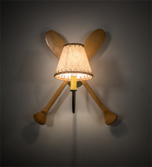 16" Wide Burlap Paddle Wall Sconce